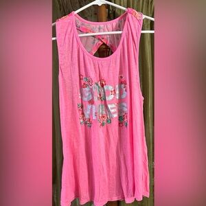 Bobbie Brooks Pink Floral Graphic Tank Top